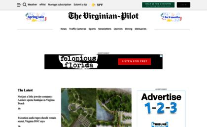 Virginia pilotonline - Traffic – The Virginian-Pilot. Subscribe Now. 54°F. Monday, March 18th 2024. e-Pilot. e-Pilot Evening Edition. Home Page. 